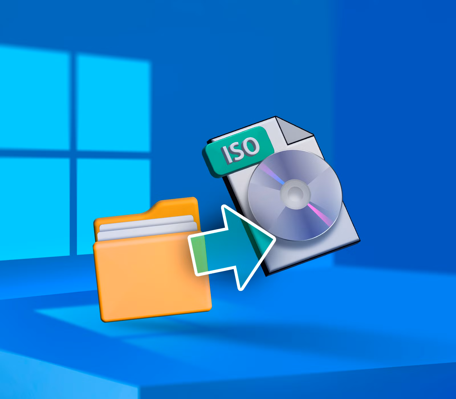 an icon of a folder and an icon of an iso file with an arrow indicating conversion against a windows background فروشگاه اینترنتی کاکا لپ تاپ